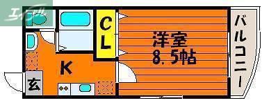 第5北村ビル(1K/3階)の間取り写真