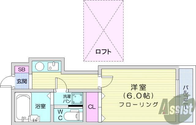 のあハイツ(1K/1階)の間取り写真