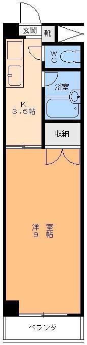 シティーハイツ道後(1K/5階)の間取り写真