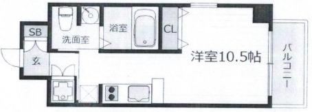 マリス京橋WING(ワンルーム/4階)の間取り写真