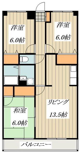 ルミエールII(3LDK/7階)の間取り写真