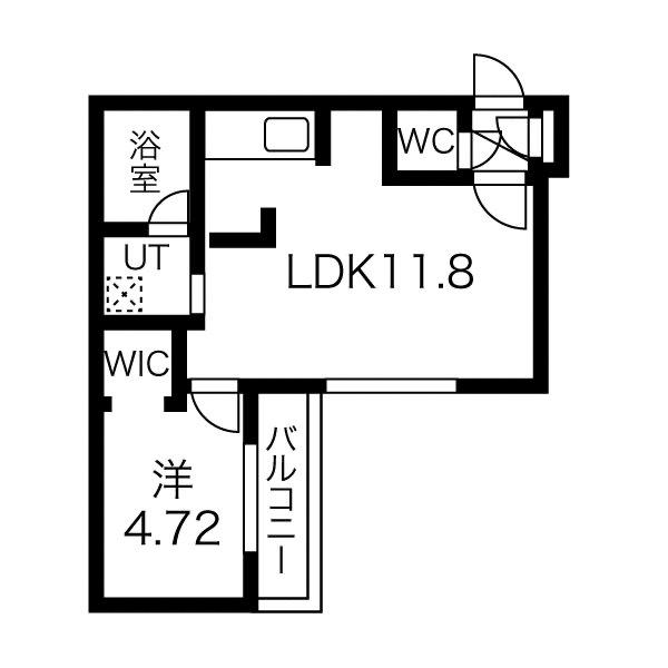グランヴィレッジ(1LDK/3階)の間取り写真
