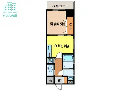 フューチャー川口町II(1DK/3階)の間取り写真