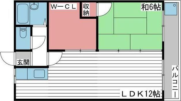 フジサンライズ白浜(1LDK/1階)の間取り写真