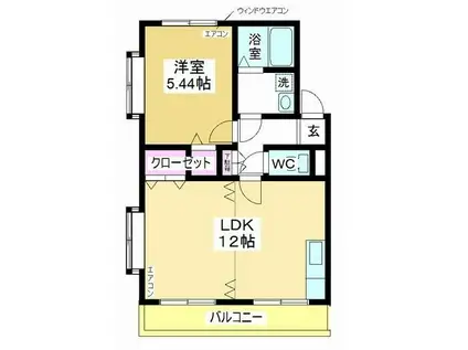 カーサアコールI(1LDK/3階)の間取り写真