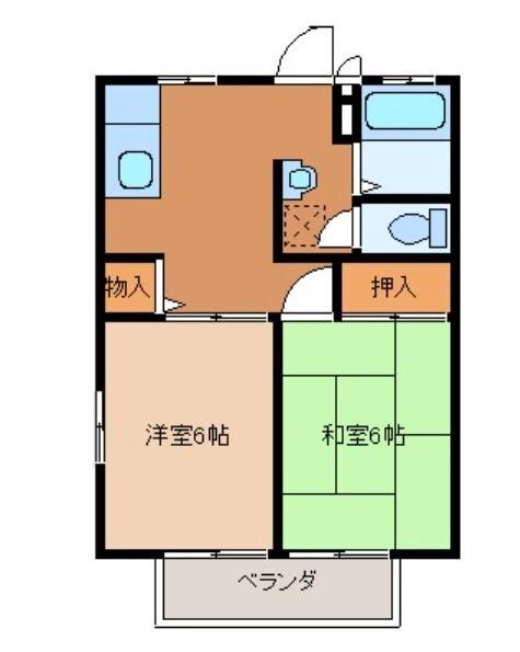 TSハイツA(2DK/1階)の間取り写真