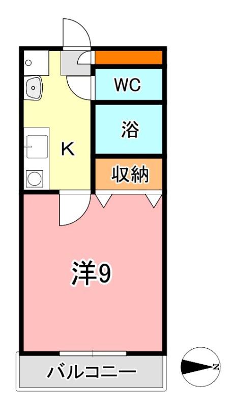 サンライズマンション(1K/2階)の間取り写真