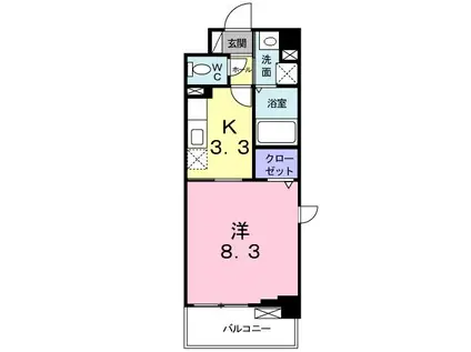 フリーデK.I・2(1K/1階)の間取り写真