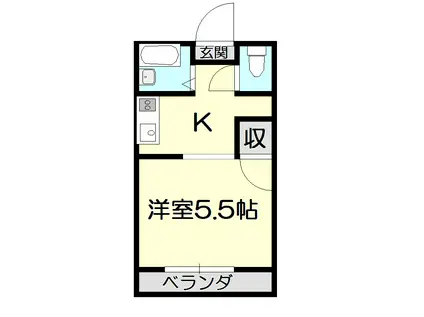 コンフォール坪井(1K/1階)の間取り写真