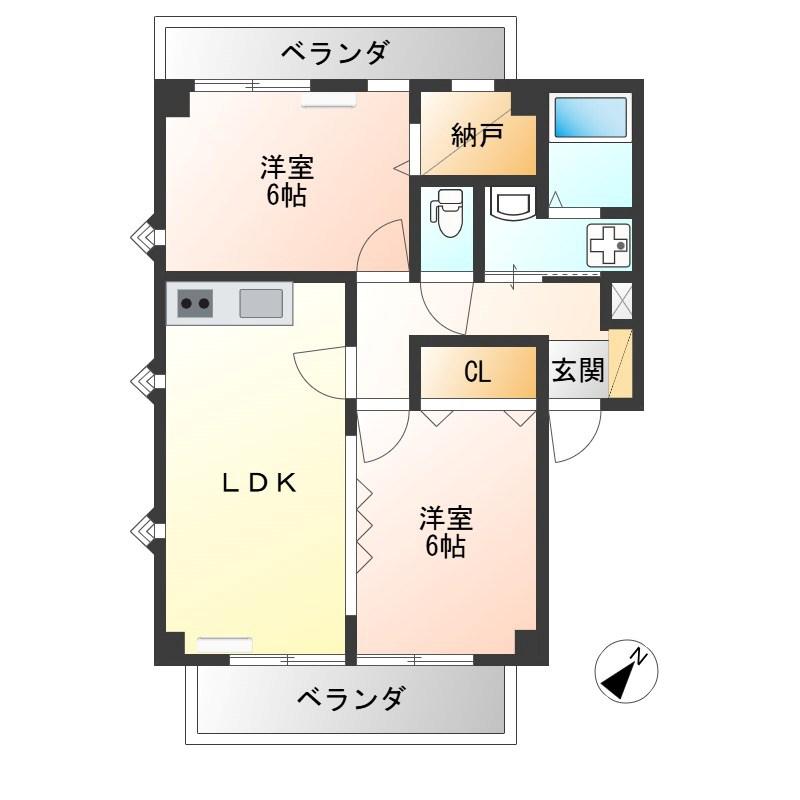 優泰佳ガーデンコート(1LDK/3階)の間取り写真