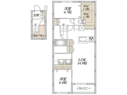 LE NOIR(2LDK/2階)の間取り写真