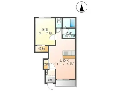 グランチェスタ(1LDK/1階)の間取り写真