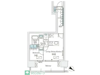 ロイヤルパークス有明(1LDK/12階)の間取り写真