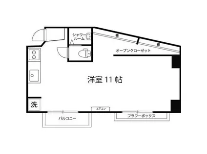 中野パークス(ワンルーム/2階)の間取り写真