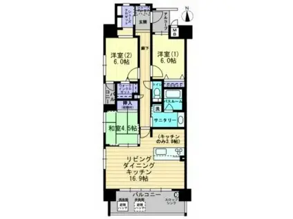 アルファステイツ千舟町通LUXA(3LDK/5階)の間取り写真