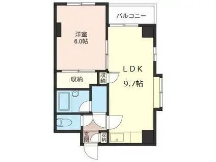 サニーコートスズキ(1LDK/4階)の間取り写真