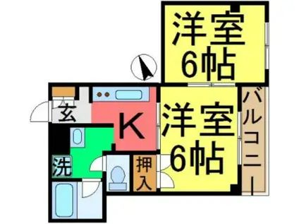 メゾンSK(2K/4階)の間取り写真