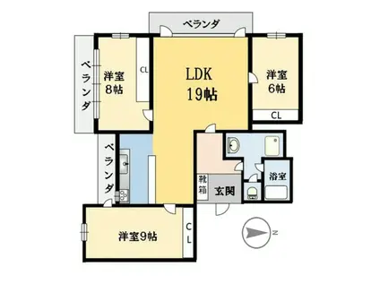 サンサーラ池袋(3LDK/3階)の間取り写真