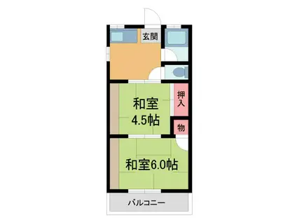 大芝コーポII(2K/1階)の間取り写真