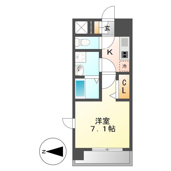 プレサンス名古屋STATIONキュオル(1K/11階)の間取り写真