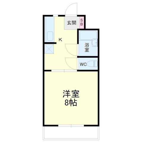 サンローヤル萩丘(1DK/3階)の間取り写真