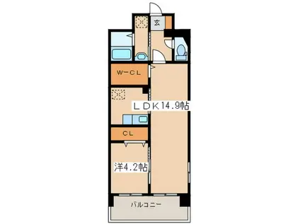 プルメリア(1LDK/7階)の間取り写真