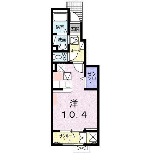ビュウサイドハウス(ワンルーム/1階)の間取り写真