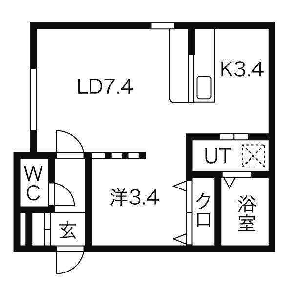 EM・I・NENCE(1LDK/1階)の間取り写真