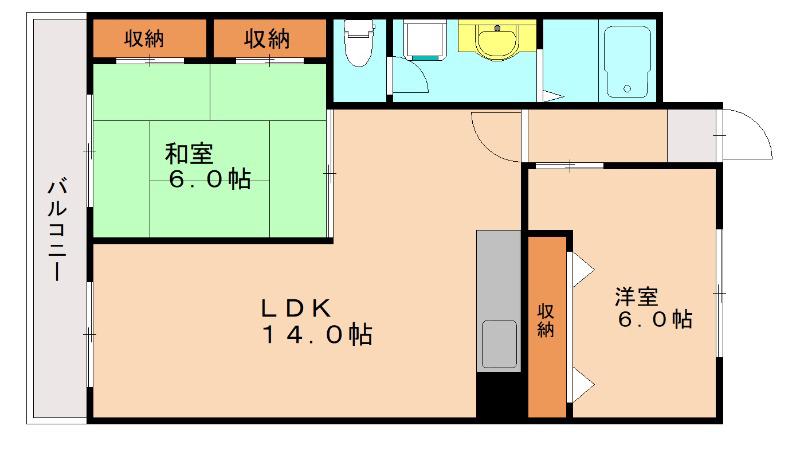 アーバンハイツ四王寺(3LDK/3階)の間取り写真