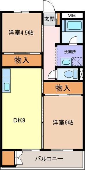 マンションキムラ(2DK/1階)の間取り写真