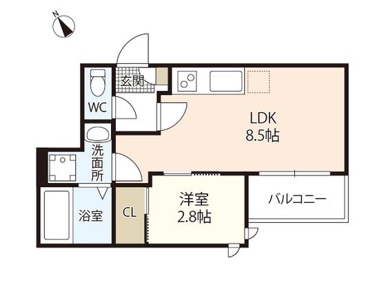 REGALEST 舟入本町SK(1LDK/3階)の間取り写真