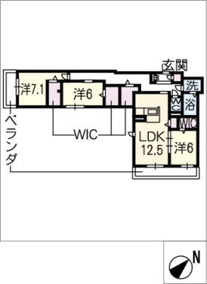 プリミエール(3LDK/2階)の間取り写真