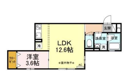 クレール(1LDK/3階)の間取り写真