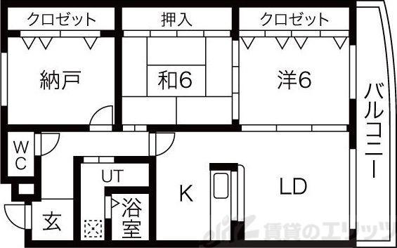 カルム千里山土井(3LDK/3階)の間取り写真