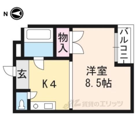 グランドール・トキ(ワンルーム/3階)の間取り写真