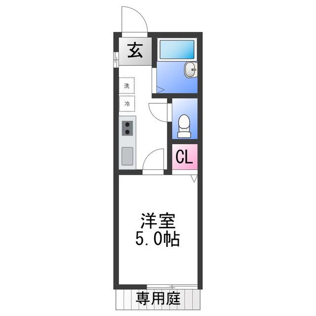 TJ曽屋B(1K/1階)の間取り写真