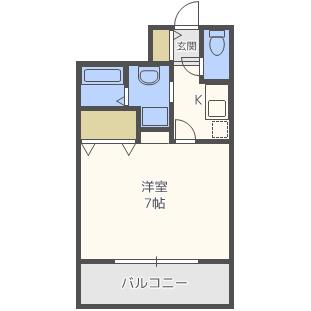 DSタワー大博通(1K/4階)の間取り写真