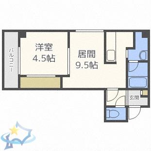 STACYII(1LDK/3階)の間取り写真