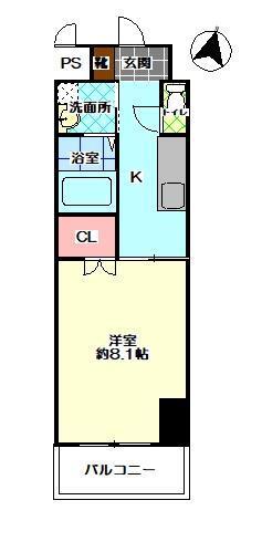 LA BRISE DOUCE(1K/1階)の間取り写真