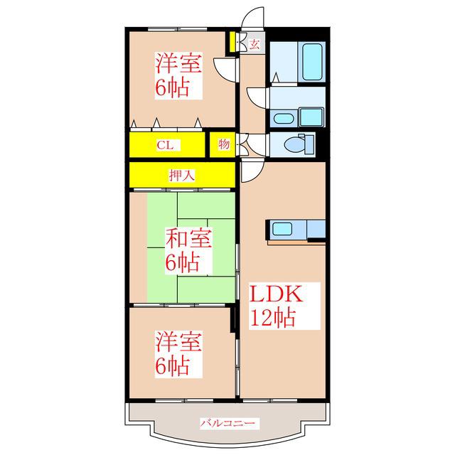 エクセレント(3LDK/3階)の間取り写真