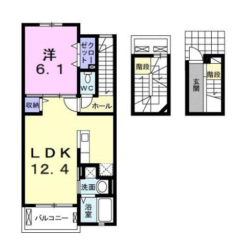レグルスII(1LDK/3階)の間取り写真