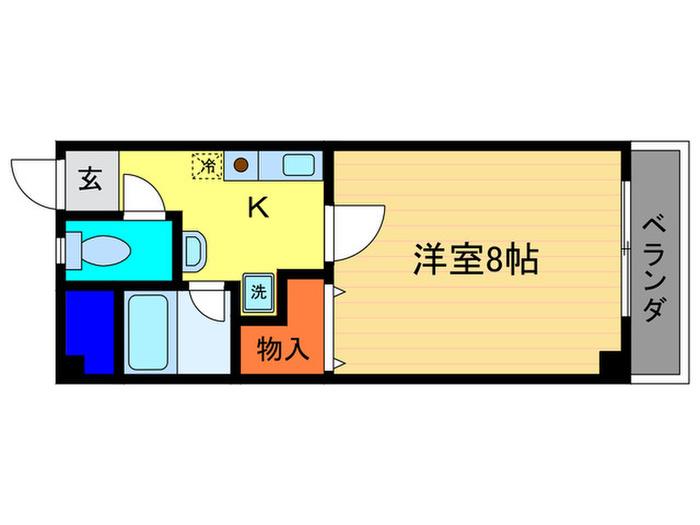 マンションきのこの森(1K/3階)の間取り写真