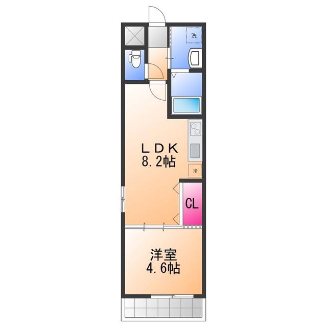 フジパレス石津川ノース(1LDK/3階)の間取り写真