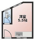 嘉数ビル(ワンルーム/3階)の間取り写真