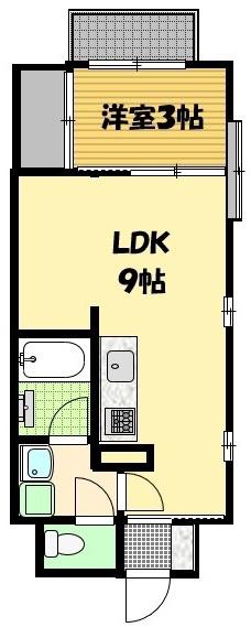 ガーデン千歳(1LDK/3階)の間取り写真
