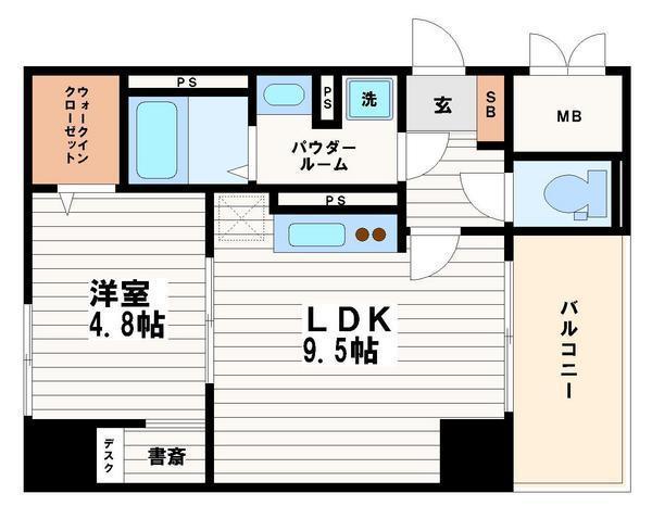アビエール松屋町(1SLDK/11階)の間取り写真