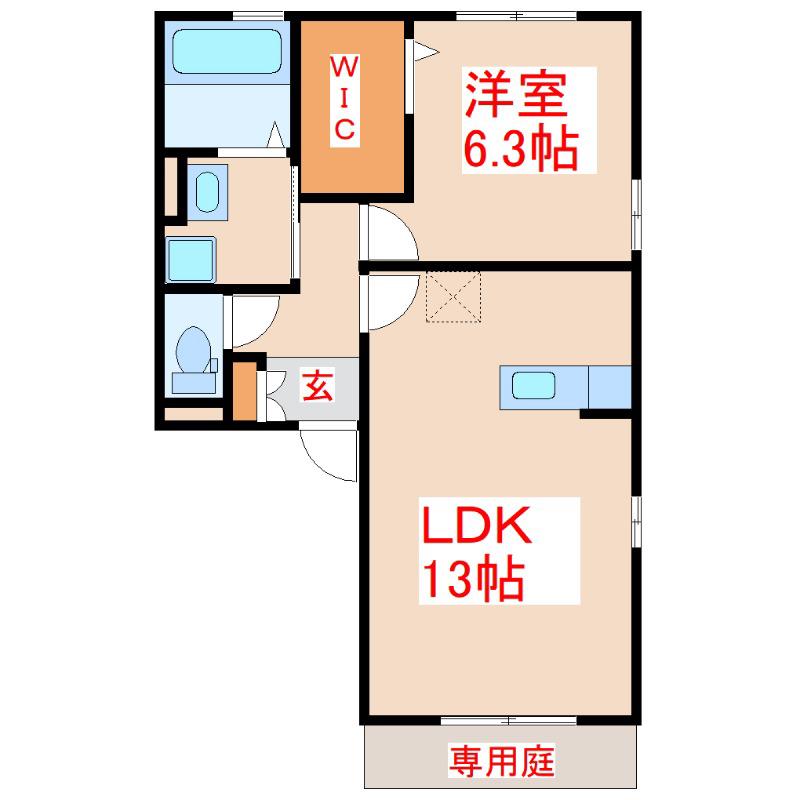 セジュール・シャルマン(1LDK/1階)の間取り写真
