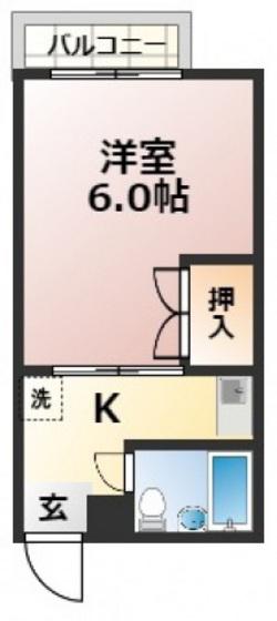 田中ビル(1K/1階)の間取り写真