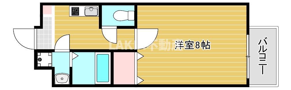 アンリ北詰(1K/2階)の間取り写真