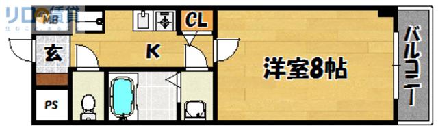 ノーム下新庄II(1K/1階)の間取り写真